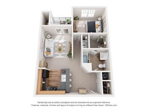a floor plan of a 1 bedroom apartment with a bathroom and a living room
